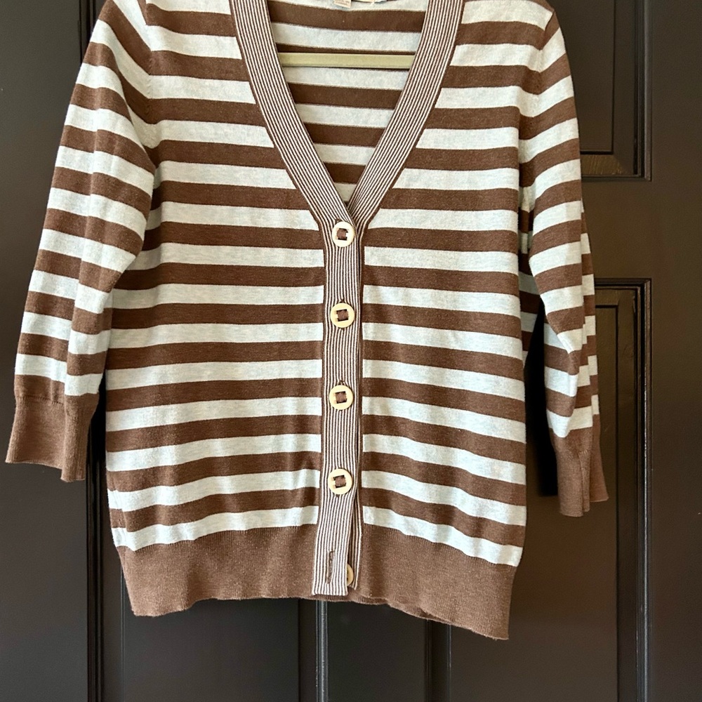 Boden Light blue and Brown Striped Women's Cardigan